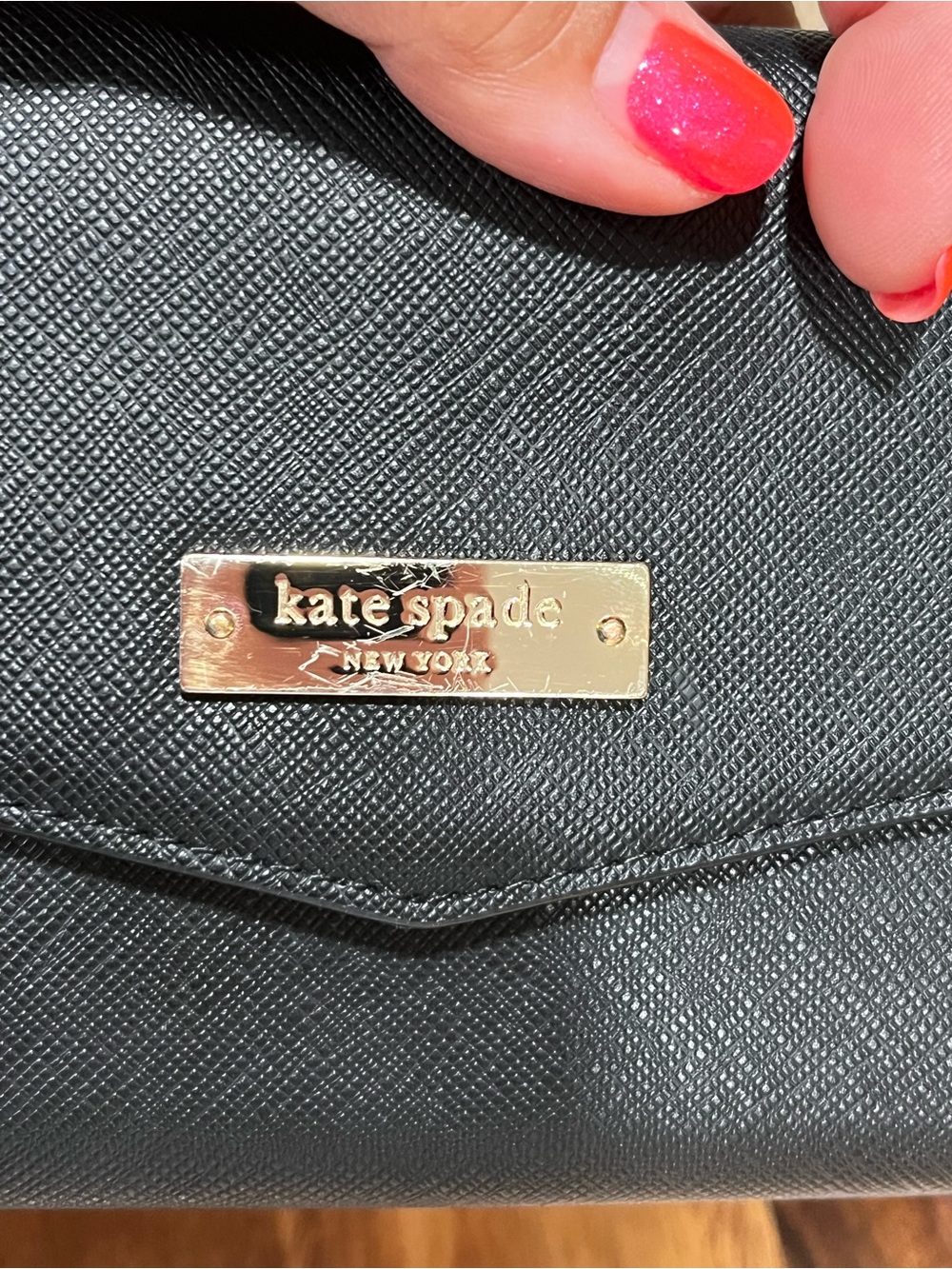 Kate Spade Laurel Way iPhone Wristlet Wallet Black Saffiano Leather EUC - Picture 5 of 9